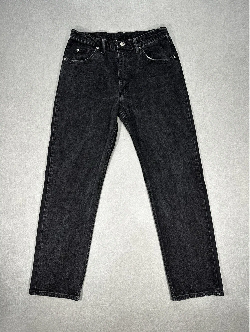 Wrangler Jeans Mens 31x31 Black Denim Straight Leg Authentic Classic Fit